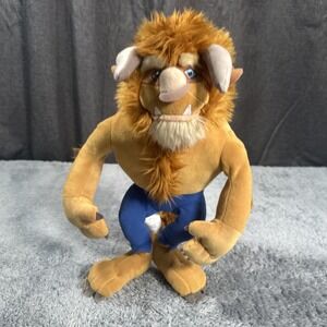 VTG Disney Plush Beauty & Beast 15" Plush Monster Brown Stuffed Animal Toy